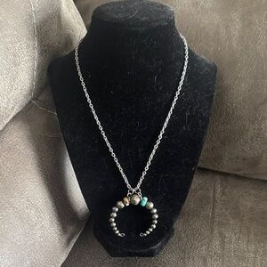 Authentic Navajo and Mojave Kingman Naja necklace